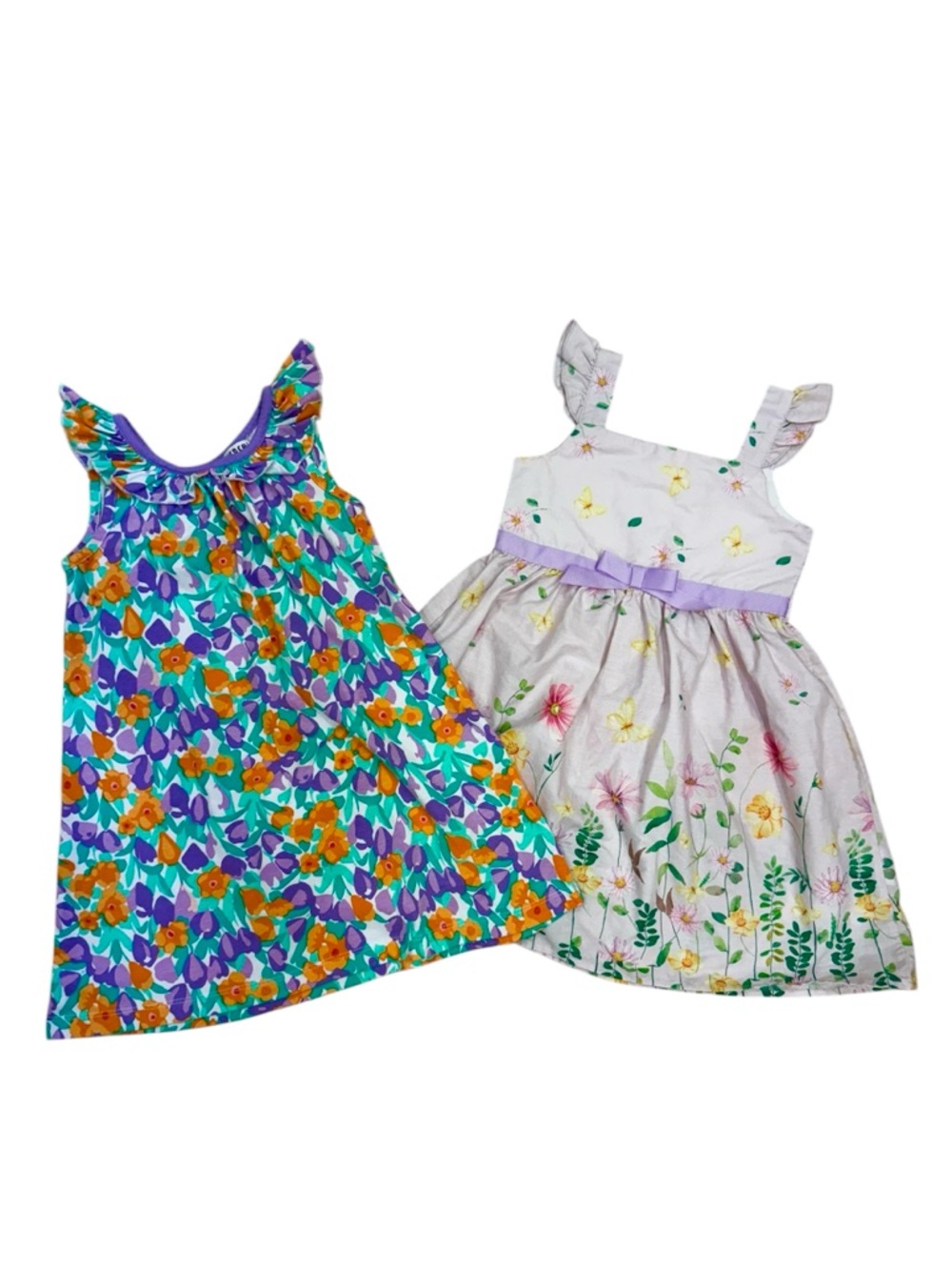 Blueberi Boulevard Girls Floral Sundress Bundle 4T - Cottagecore, Boho, Floral